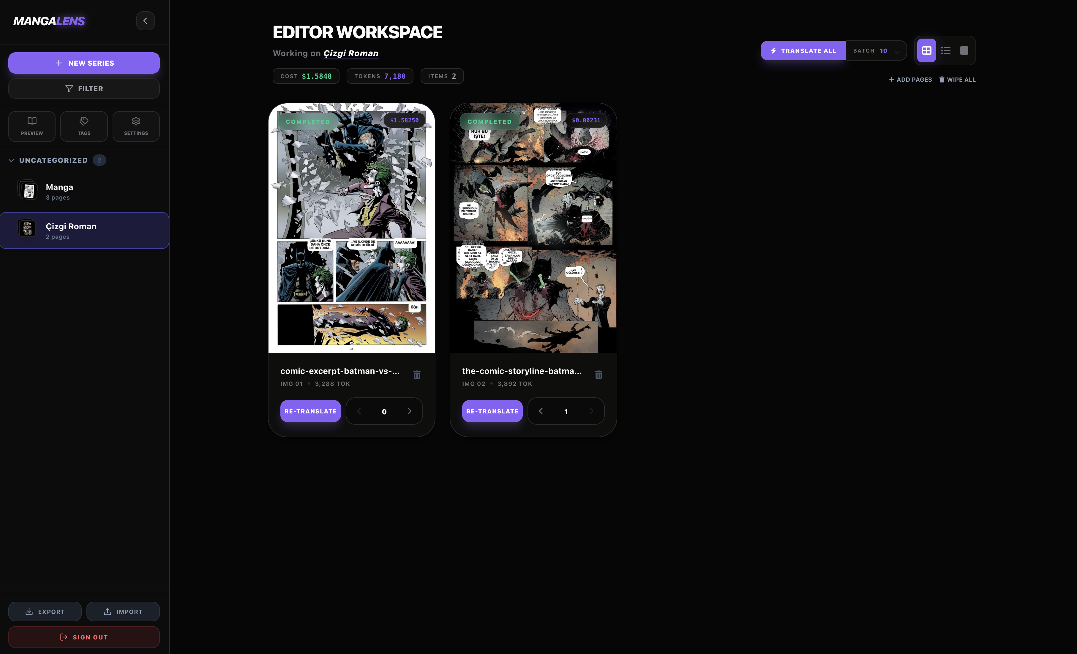 MangaLens Translator: AI Destekli Manga Çeviri ve Düzenleme Platformu - Image 3