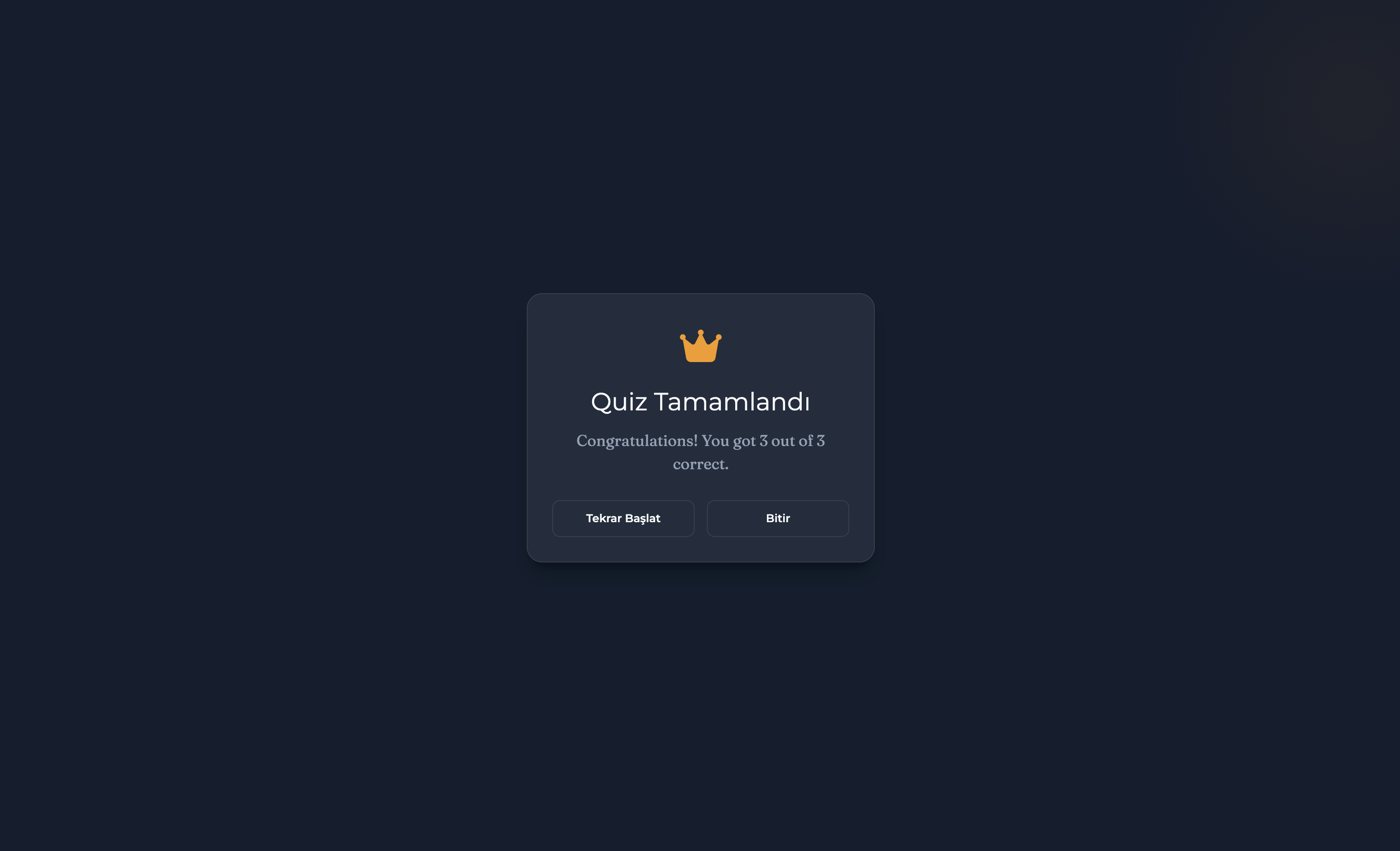 Çok Kategorili ve İki Dilli Tarayıcı Tabanlı Quiz Uygulaması - Image 3